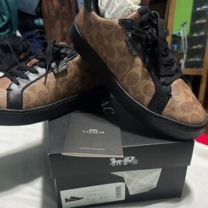 Coach Men's Signature Brown and Black Sneakers